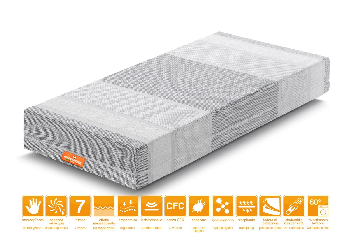 Matelas en Mousse Mémoire modèle PRINCE - Marcapiuma