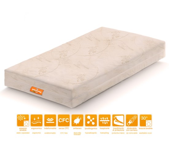 Matelas Bébé en Waterfoam Lavable modèle NEMO
