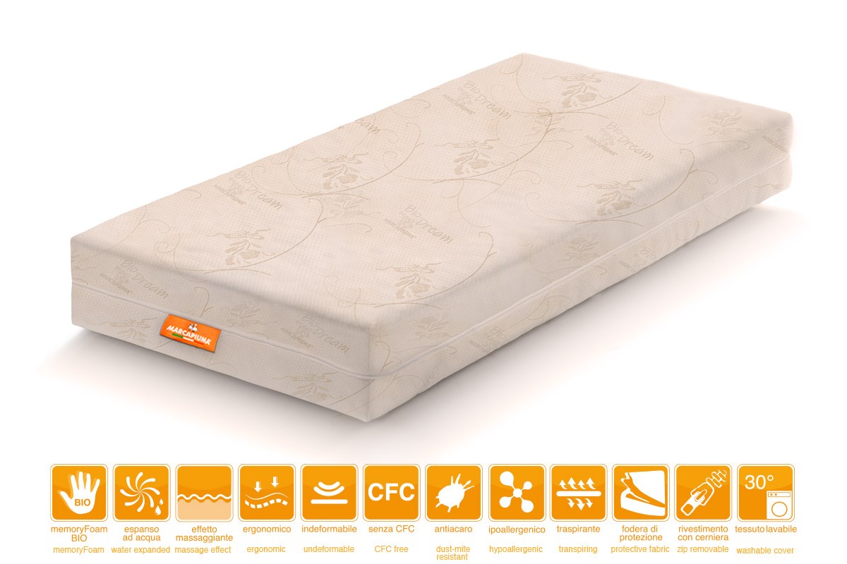 Materasso Memory modello BIO DREAM Singolo Rivestimento Sfoderabile - Marcapiuma