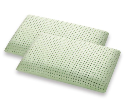 Coppia Cuscini in Memory modello Bio Green forma saponetta - Marcapiuma