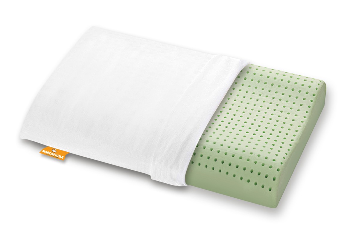 Cuscino in Memory modello Bio Green doppianda Foderina 100% Cotone - Marcapiuma