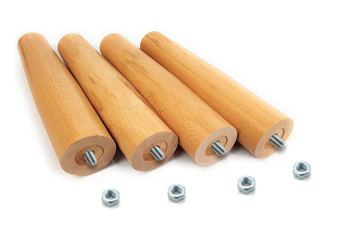 Kit piedi letto rete a doghe legno di faggio Nature Med - Marcapiuma