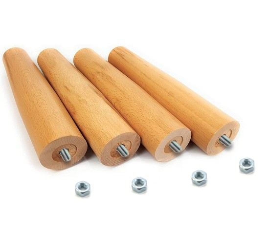 Kit piedi letto rete a doghe legno di faggio Nature Med - Marcapiuma