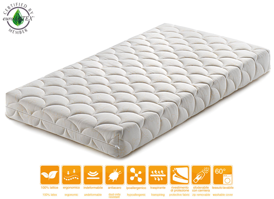 Materasso da Bambino modello TEDDY in Lattice con Rivestimento sfoderabile - Marcapiuma