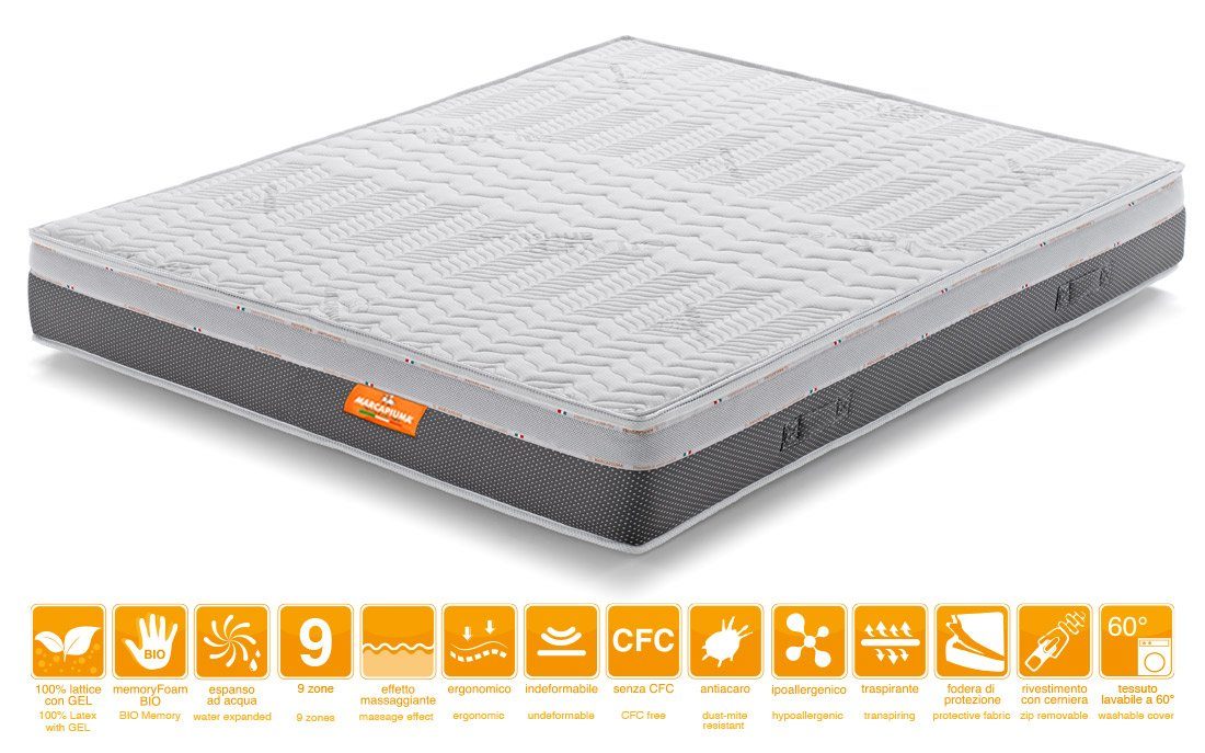 Matratze Latex Visco Celebration-Doppel Silber - Marcapiuma