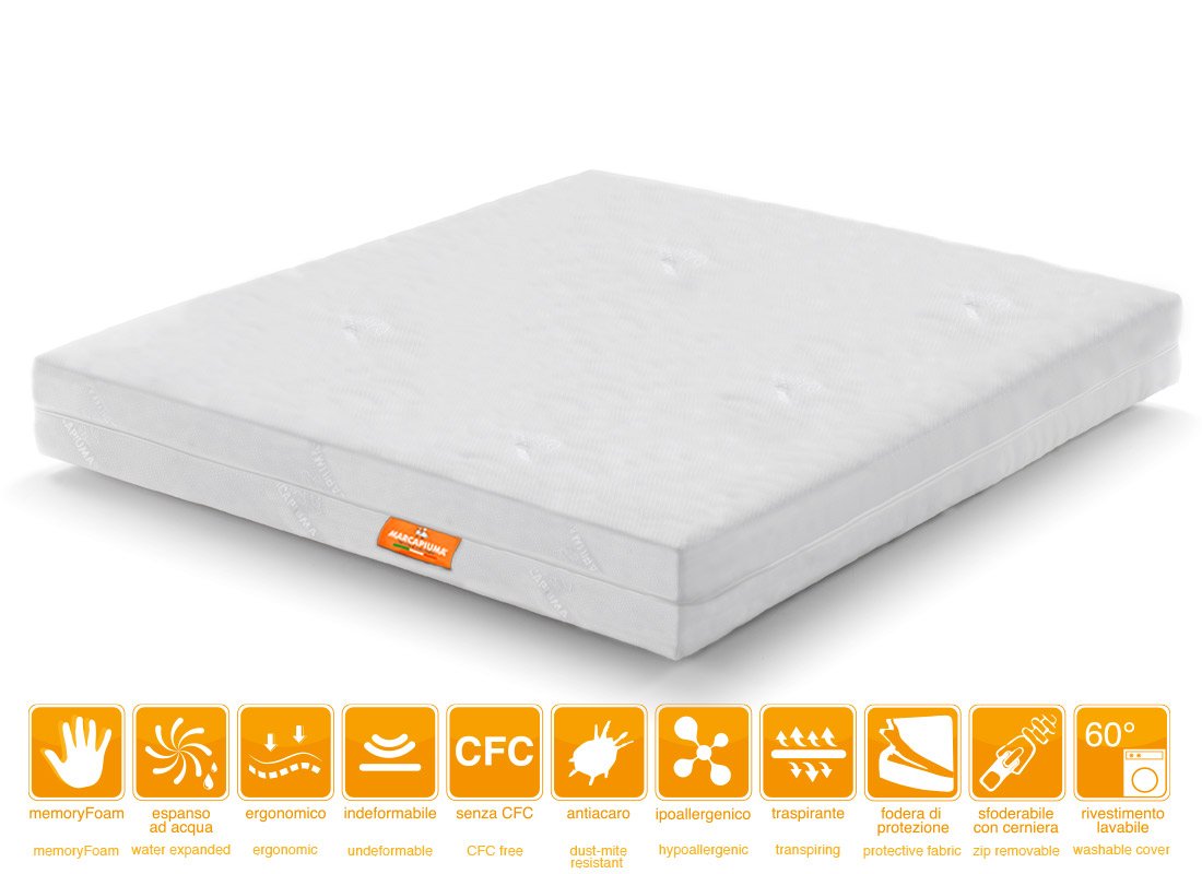 Materasso in Memory modello Sunrise Matrimoniale New Rivestimento - Marcapiuma