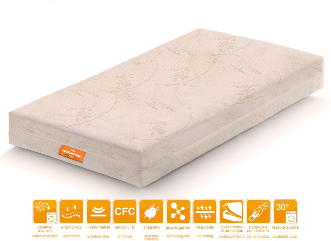 Materasso bambino modello NEMO rivestimento cotorne sfoderabile - Marcapiuma